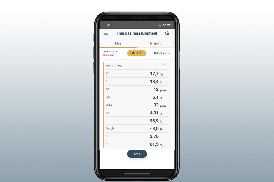testo 300 NEXT LEVEL 烟气分析仪和 testo Smart App