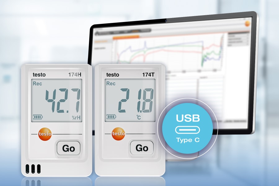 testo 174 T 和 testo 174 H USB