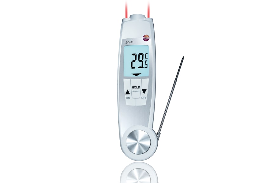 用于进货检查的 testo 104 红外食品安全温度计