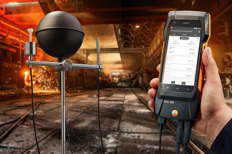 使用 testo 400 和 WBGT 套装对热工作场所进行评估