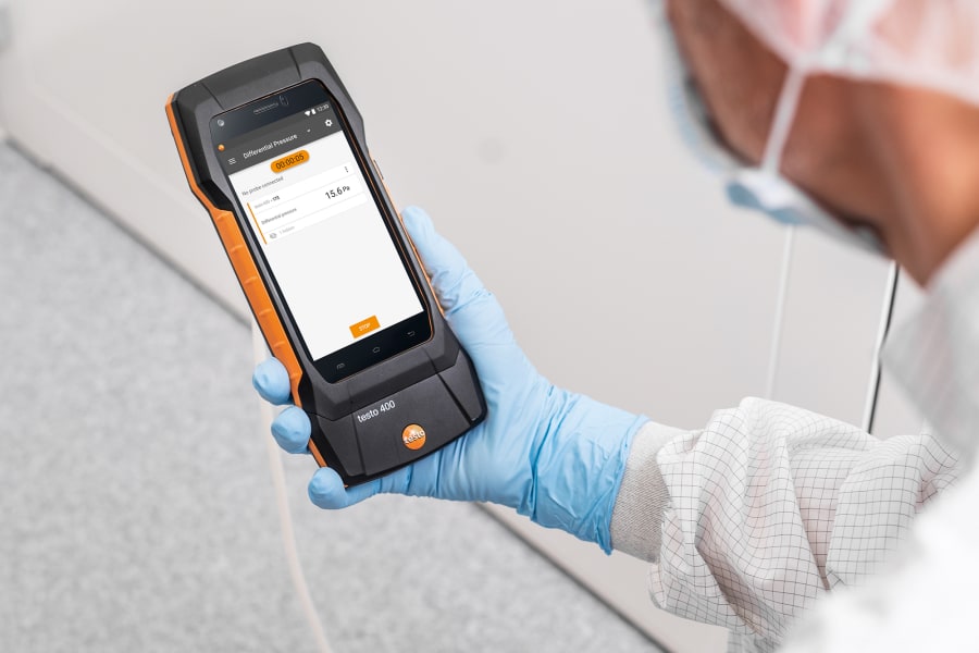 使用 testo 400 测量压差