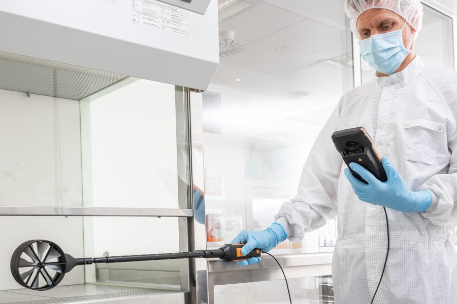 使用 testo 400 检测微小流量差