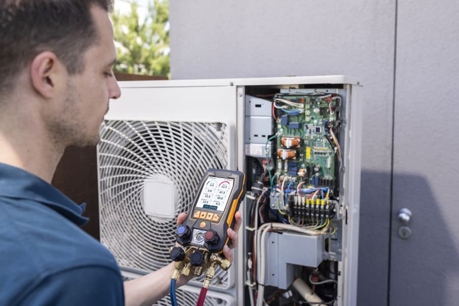 对热泵进行测量