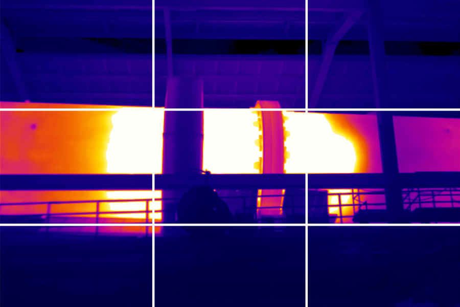 大型建筑的全景热图像