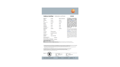 ISO calibration certificate