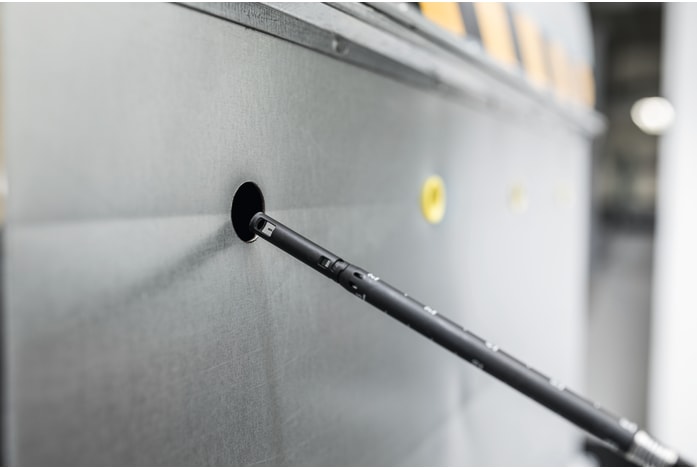 Hot wire probe with scaled telescope