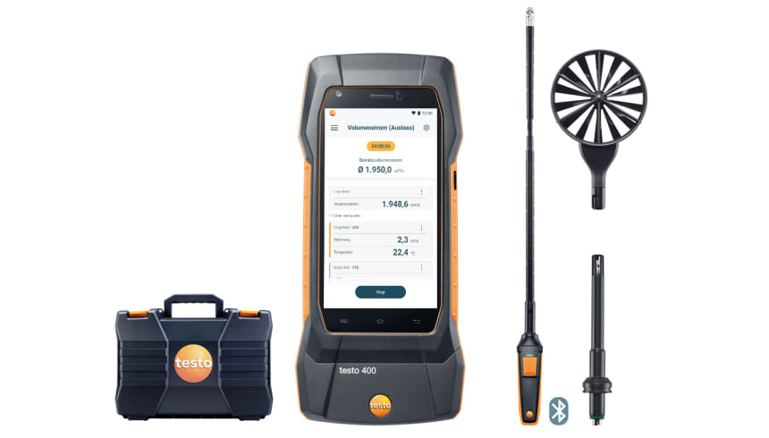 testo 400 air flow kit with 16 mm vane probe